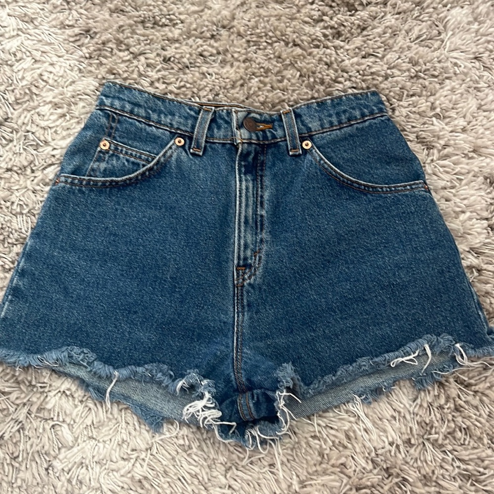 Levi Orange tab high waisted denim shorts